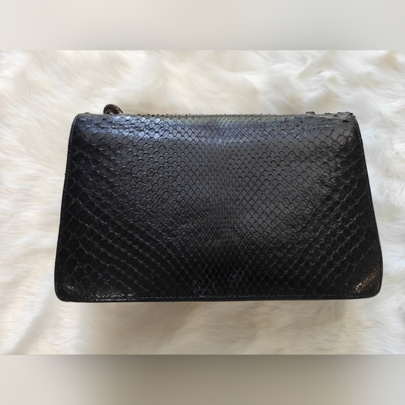 Saint Laurent Black Python and Leather Betty Shoulder Bag - Picture 2 of 8